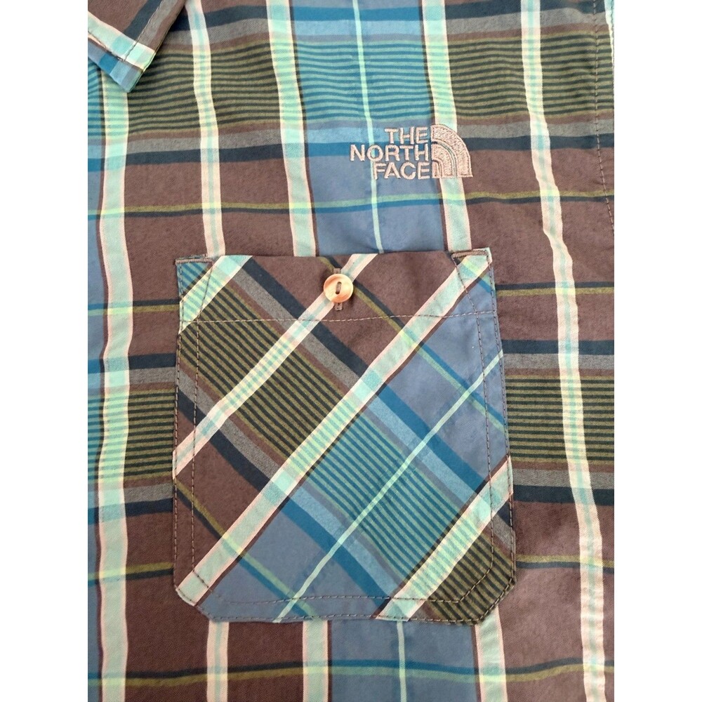 The North Face Men's Plaid Short Sleeve Shirt Blue Size XL Regular Fit Hiking - Picture 5 of 8
